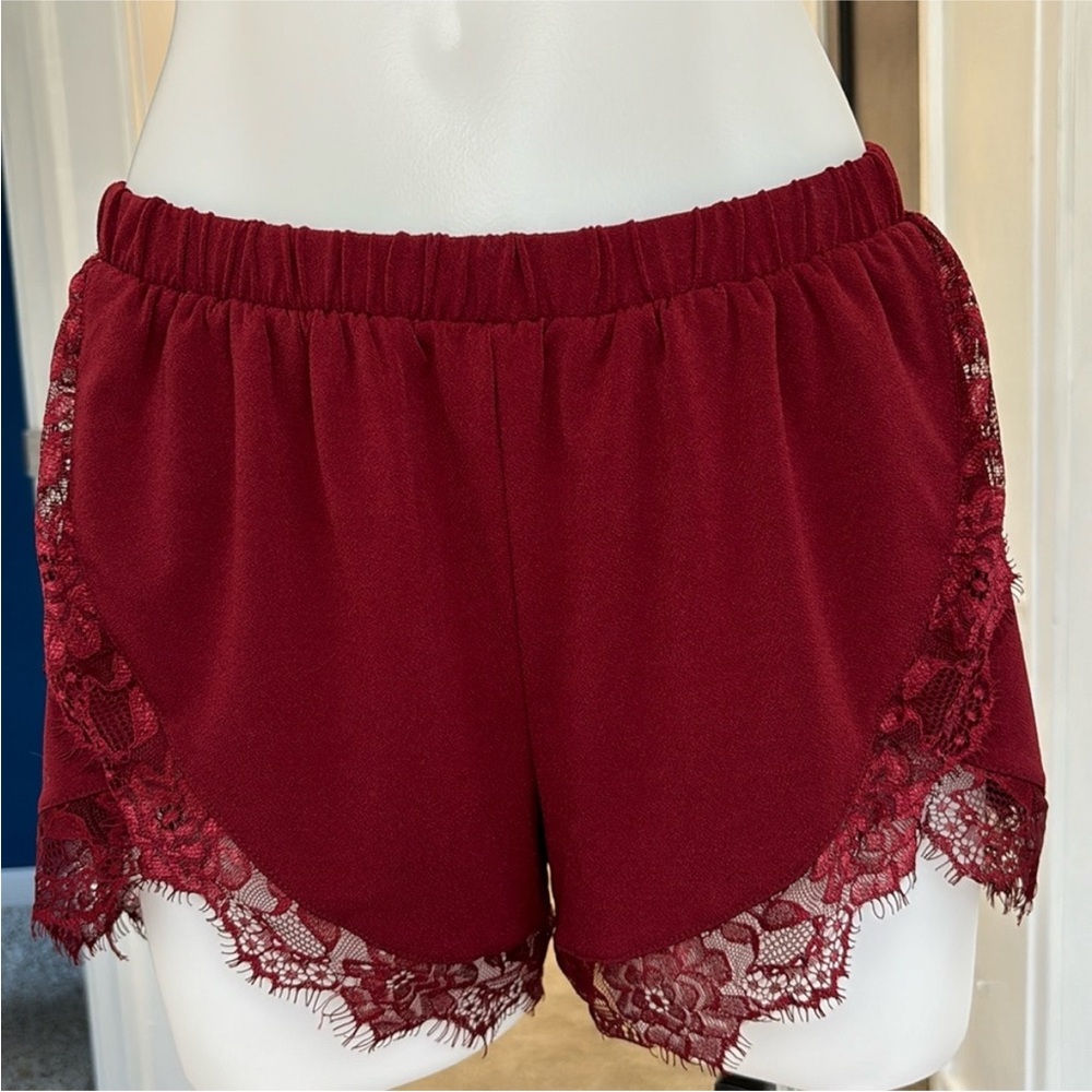 NWOT Express One Eleven Red Lace Short